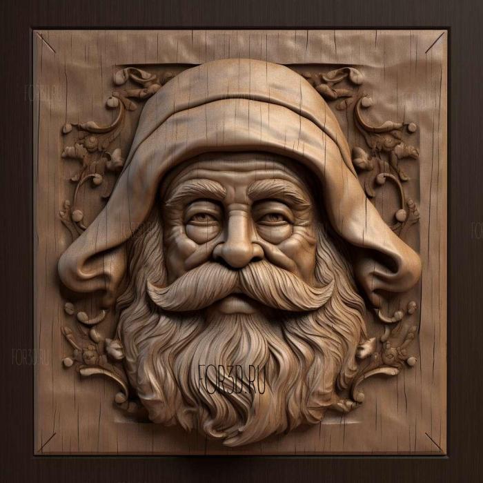 st Santa Claus Portrait 3 3d stl модель для ЧПУ