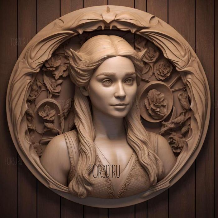 Daenerys Targaryen from game of thrones 4 stl model for CNC