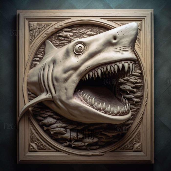st Great White shark the movie Jaws 3 stl model for CNC
