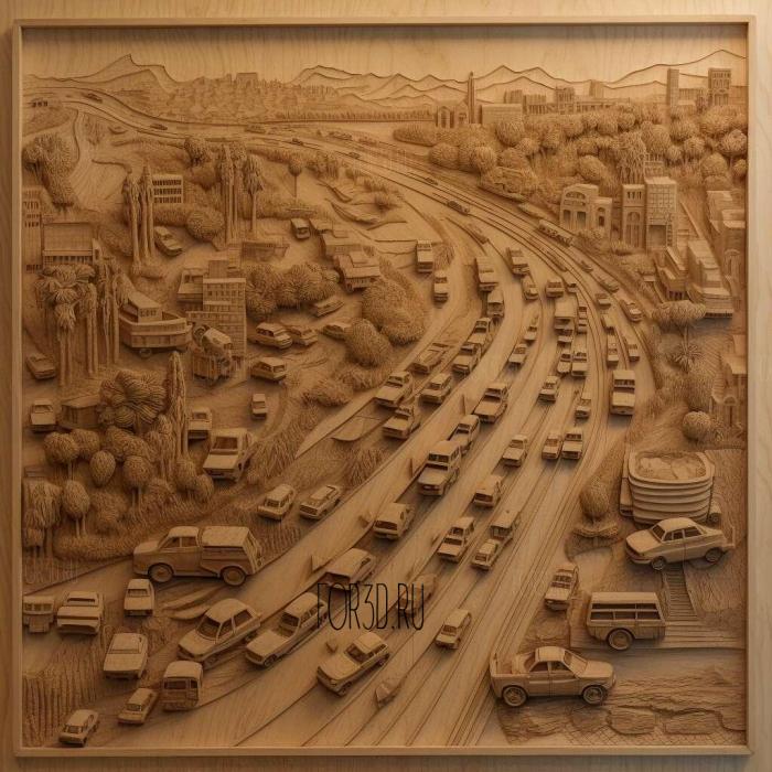 Cars on the Road series 2 stl model for CNC