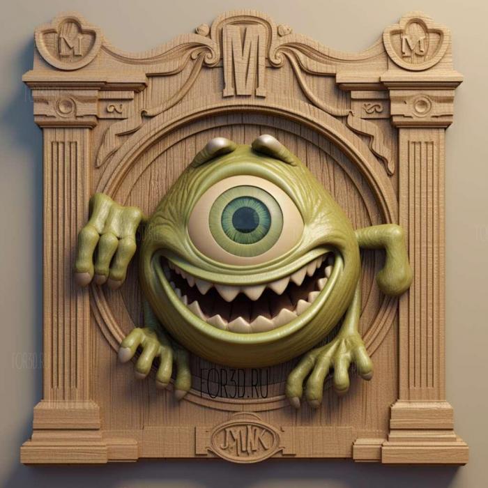 Mike Wazowski Monster University 3 stl model for CNC