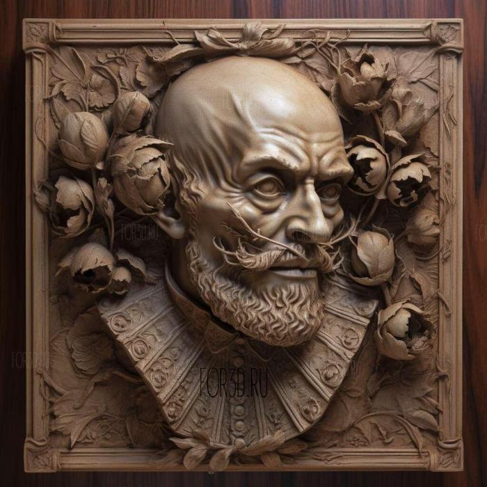 Hamlet William Shakespeare 1603 4 stl model for CNC