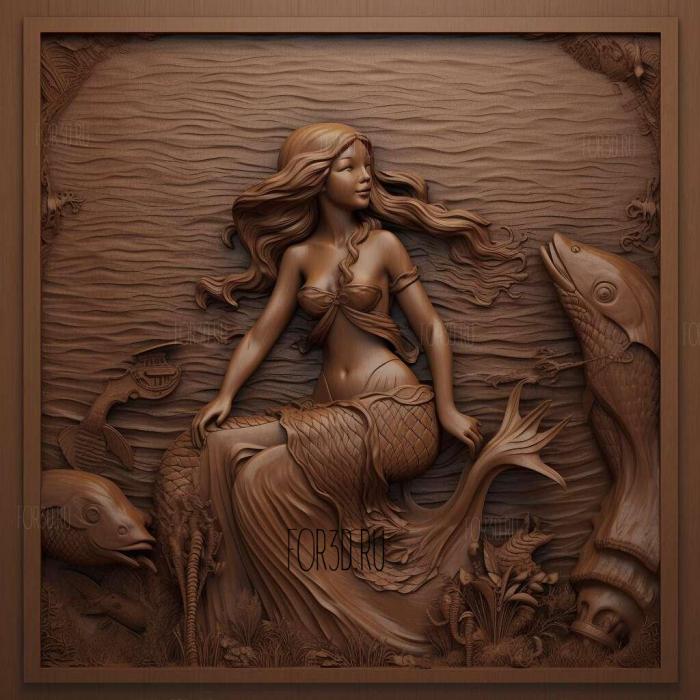 st Ariel The Little Mermaid 1 stl model for CNC