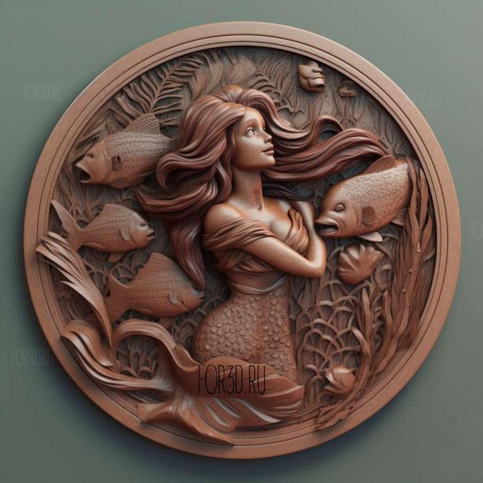 st Ariel The Little Mermaid 2 stl model for CNC
