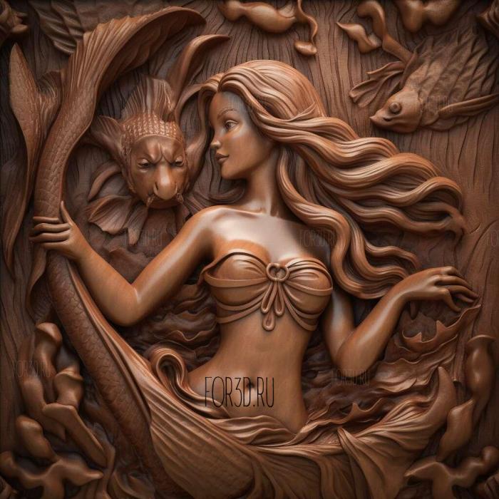 st Ariel The Little Mermaid 4 stl model for CNC