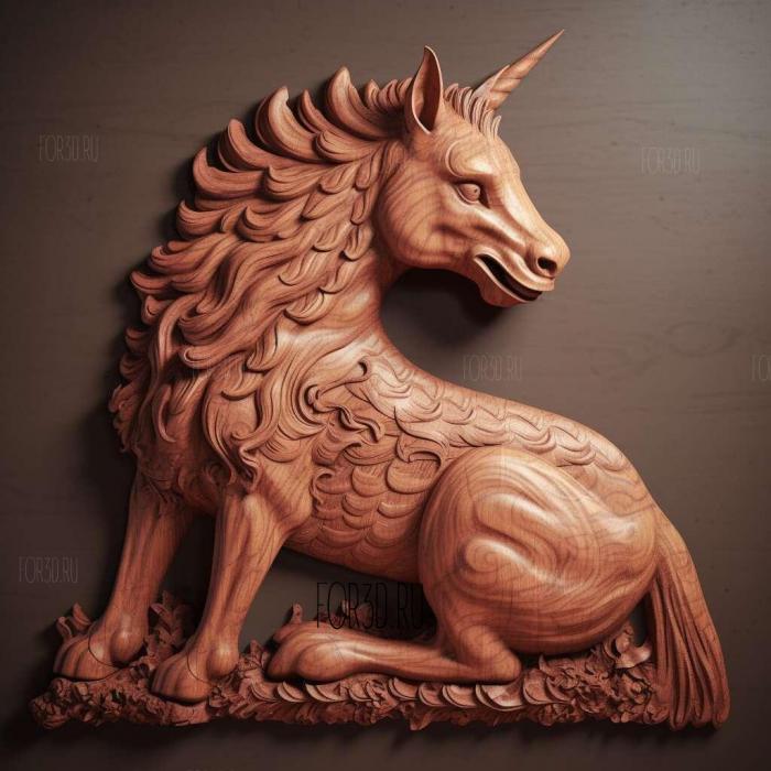 Unicorn cat from Unicitti 4 stl model for CNC