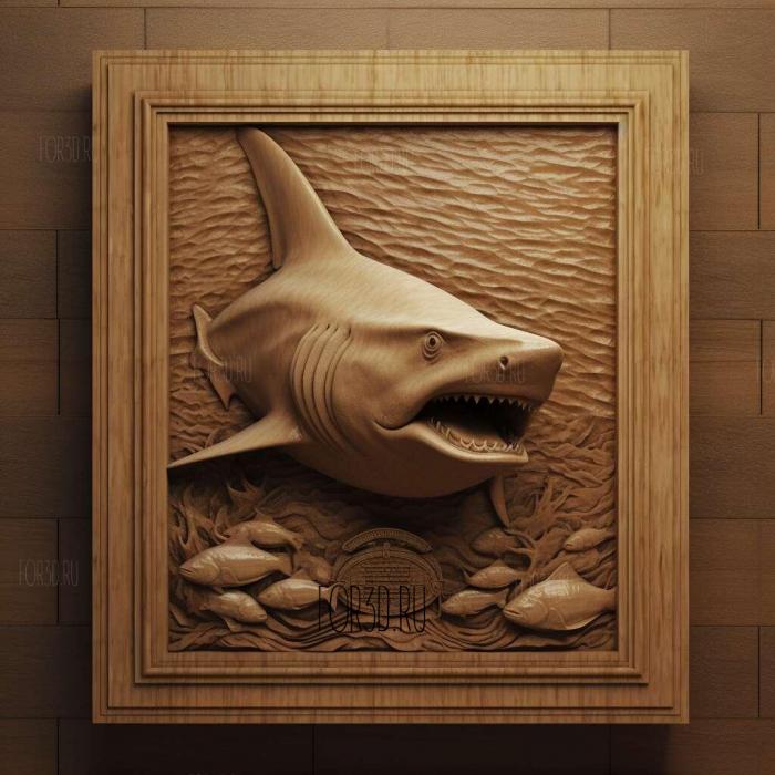 Great White shark the movie Jaws 2 stl model for CNC