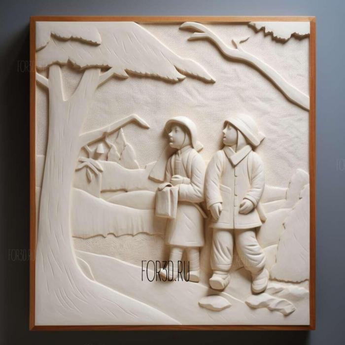 Snowy Day Ezra Jack Keats 1962 4 3d stl модель для ЧПУ