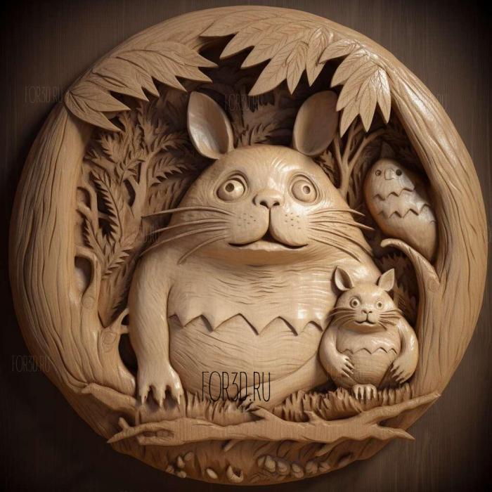 Totoro from My Neighbor Totoro 2 stl model for CNC