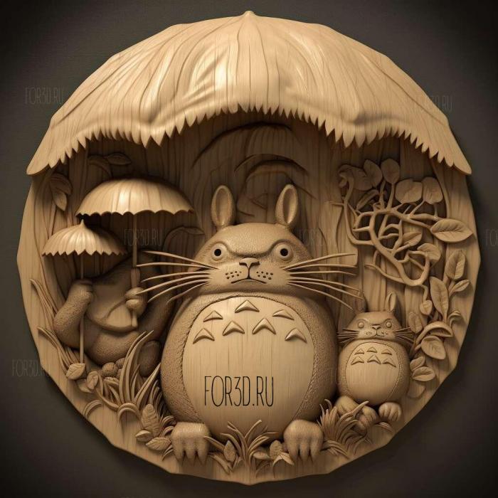 Totoro from My Neighbor Totoro 3 stl model for CNC