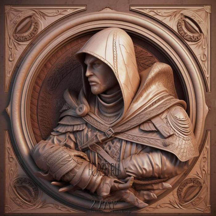 Ezio Auditore da Firenze Assassins Creed series 1 stl model for CNC