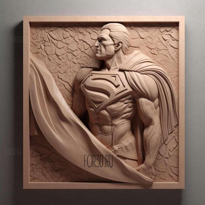 Superman scuare platform 4 stl model for CNC