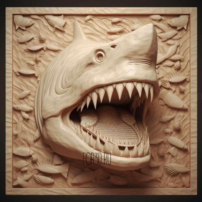 Great White shark Jaws 2 stl model for CNC