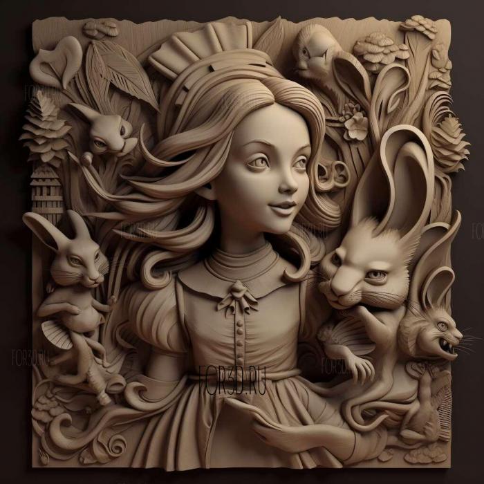 st Alice from Alice in Wonderland 2 stl model for CNC