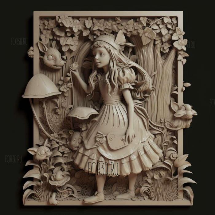 st Alice from Alice in Wonderland 3 stl model for CNC