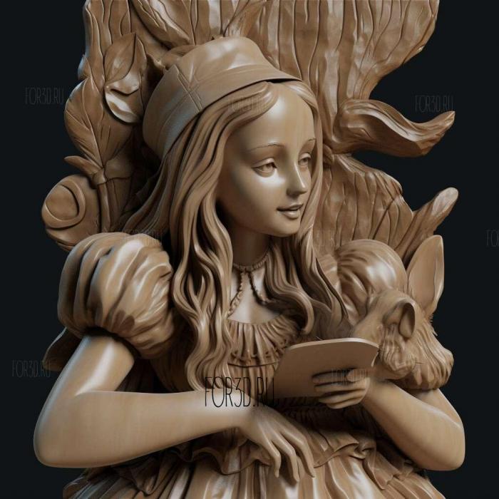 st Alice from Alice in Wonderland 4 stl model for CNC