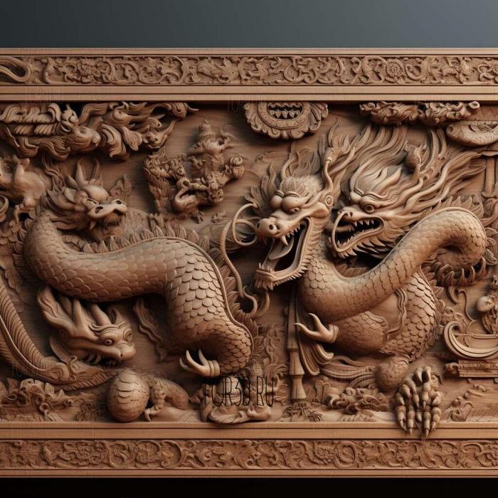 Frieze FROM Dragon Pearl 1 stl model for CNC