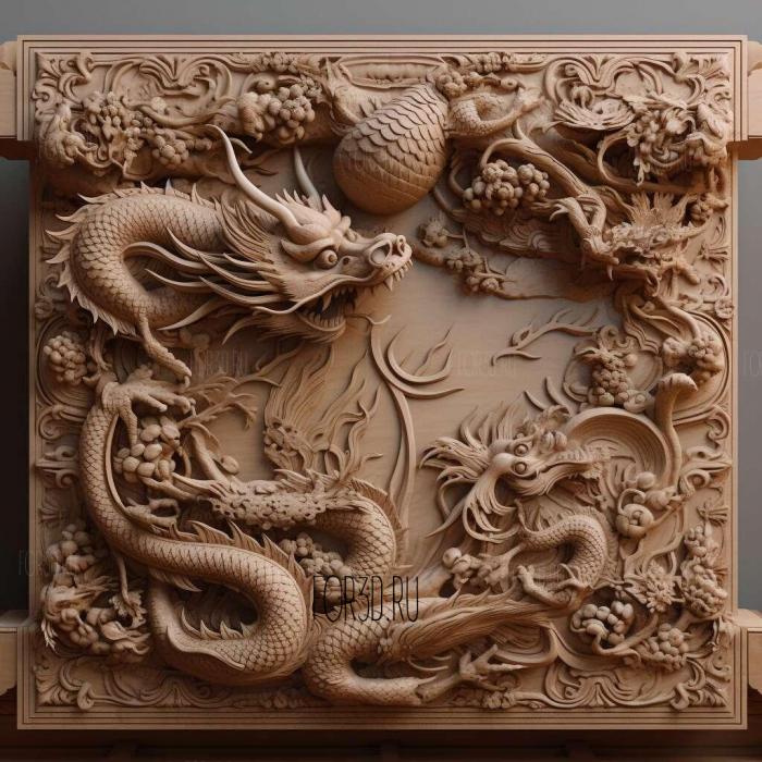 Frieze FROM Dragon Pearl 4 stl model for CNC