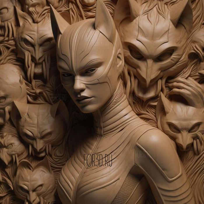 Catwoman DC Universe 3 stl model for CNC