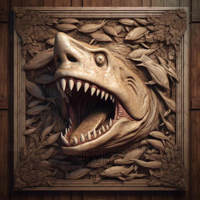 st Great White shark Jaws 3 stl model for CNC