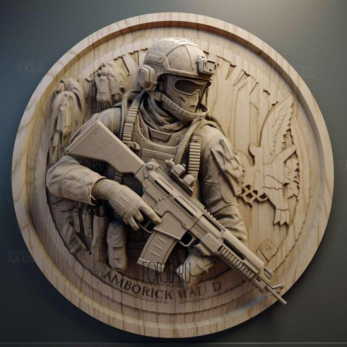 Call of Duty Modern Warfare 2019 1 stl model for CNC