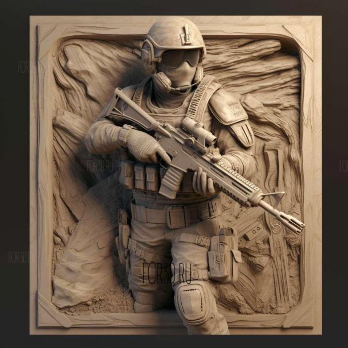 Call of Duty Modern Warfare 2019 3 stl model for CNC