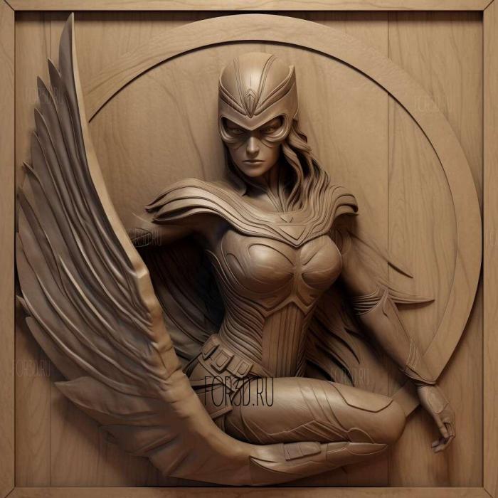 DC Universe Hawk Girl 3 stl model for CNC