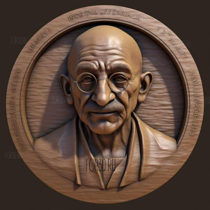 Mahatma GandhiGandhiBen Kingsley 1 stl model for CNC