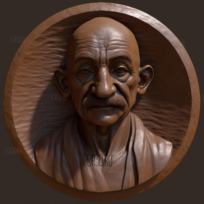 Mahatma GandhiGandhiBen Kingsley 2 stl model for CNC