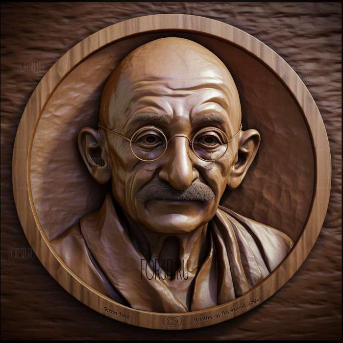 Mahatma GandhiGandhiBen Kingsley 3 stl model for CNC