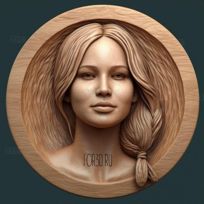 Jennifer Lawrence 2 stl model for CNC