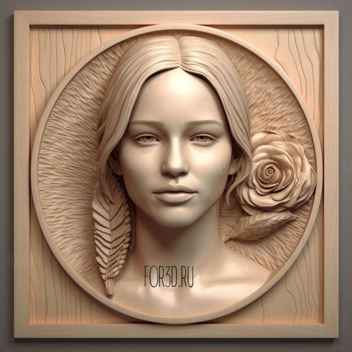 Jennifer Lawrence 3 stl model for CNC