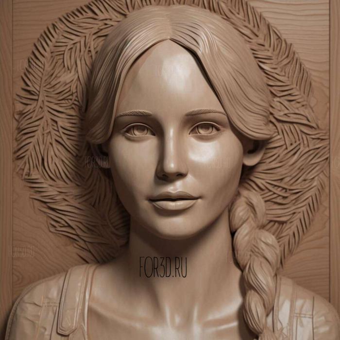 Jennifer Lawrence 4 stl model for CNC