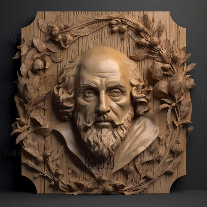 King Lear William Shakespeare 1608 4 stl model for CNC