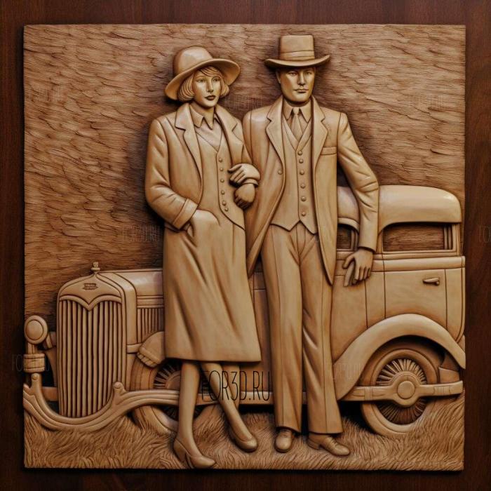 Bonnie and Clyde 2 stl model for CNC