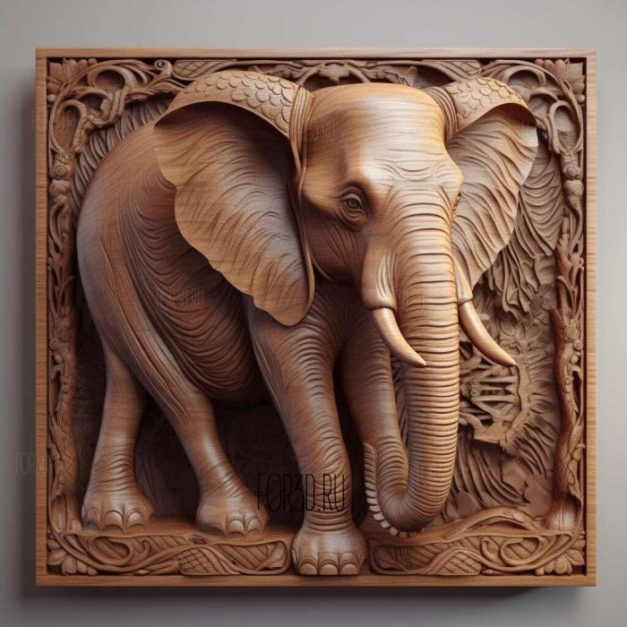Elephant from Dumbo 3 stl model for CNC