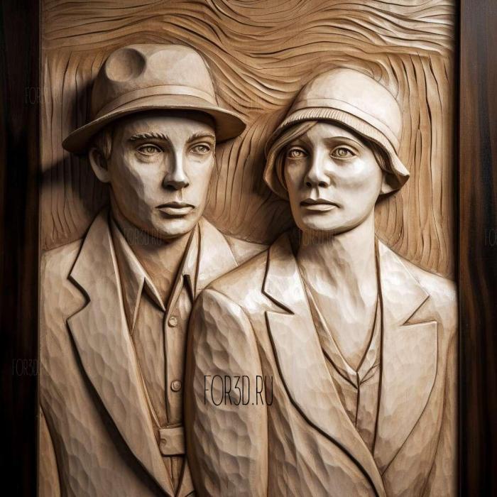 Bonnie Parker and Clyde Barrow Bonnie and ClydeFaye Dun 2 stl model for CNC