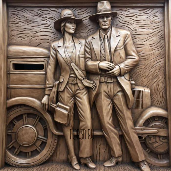 Bonnie Parker and Clyde Barrow Bonnie and ClydeFaye Dun 4 stl model for CNC