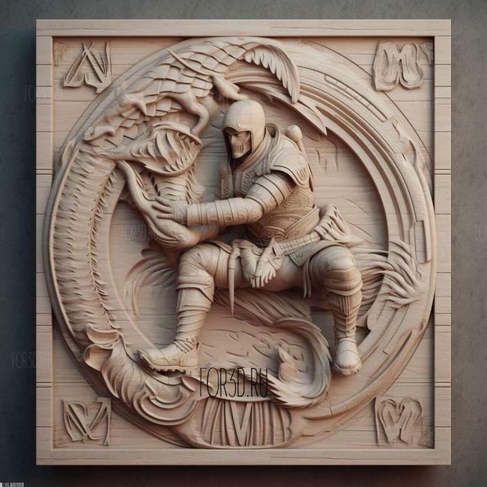 st Milina Mortal Kombat 3 stl model for CNC