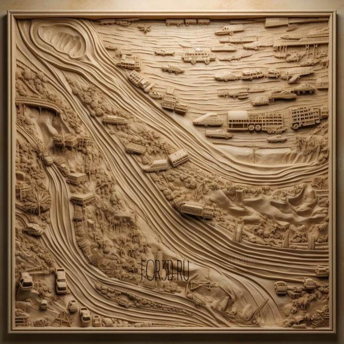 Northern Border Line 2 stl model for CNC