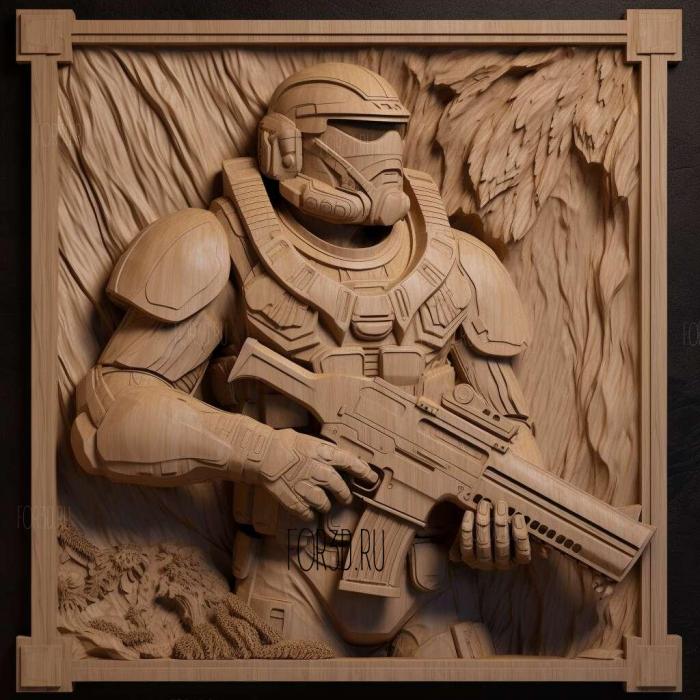 Master Chief Petty Officer John 117 from Halo 1 stl model for CNC