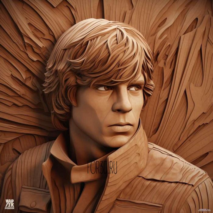 Luke Skywalker Bespin Brown Hair 2 stl model for CNC