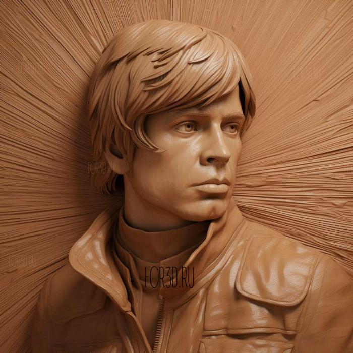 Luke Skywalker Bespin Brown Hair 3 stl model for CNC