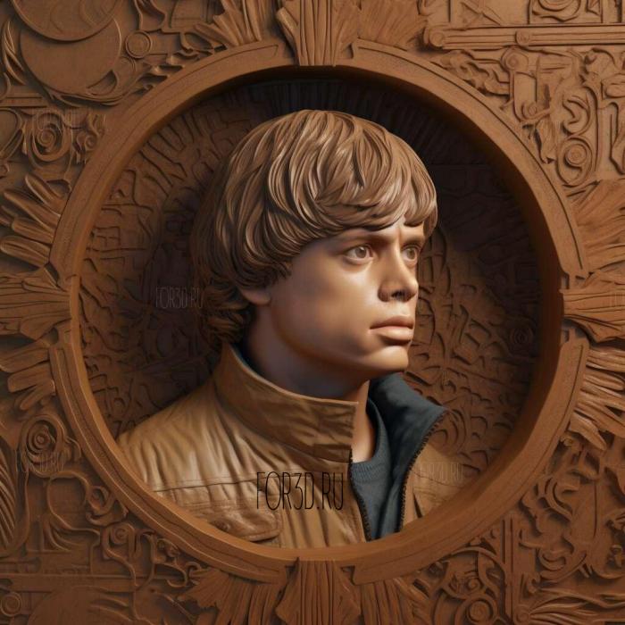 Luke Skywalker Bespin Brown Hair 4 stl model for CNC