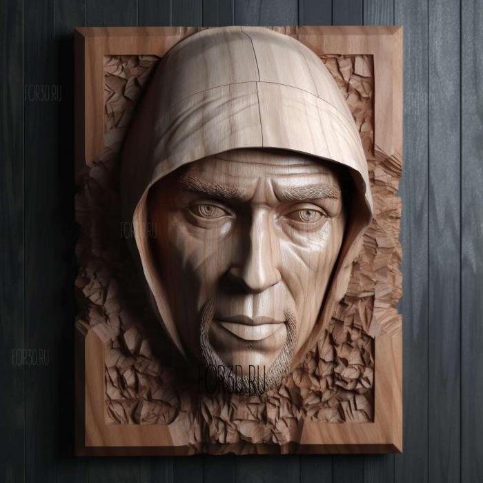 Eminem portrait head 1 stl model for CNC