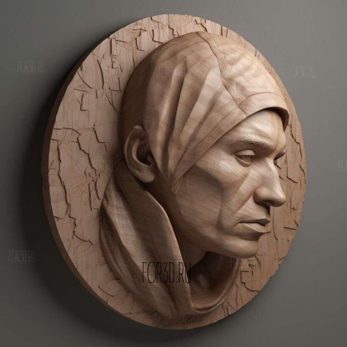 Eminem portrait head 2 stl model for CNC