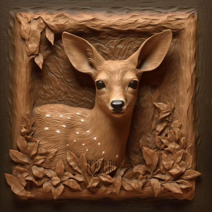 Baby deer from Bambi 1 stl model for CNC