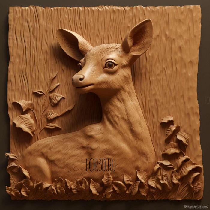 Baby deer from Bambi 3 stl model for CNC