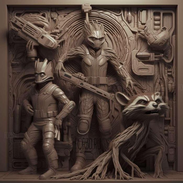 Guardians of the Galaxy 4 stl model for CNC