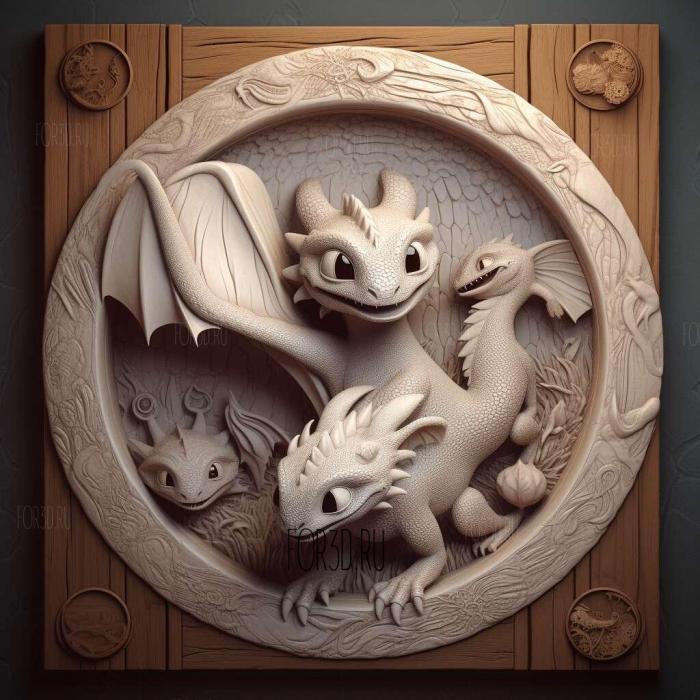 How to Train a Dragon 3 cartoon 2 stl model for CNC